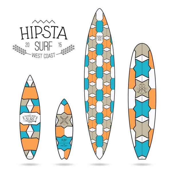 چاپ هیپستر برای اشکال مختلف تخته موج سواری تخته کوتاه تخته بلند ماهی و تفنگ