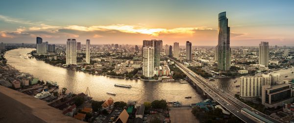 منظره رودخانه در شهر بانکوک پانوراما
