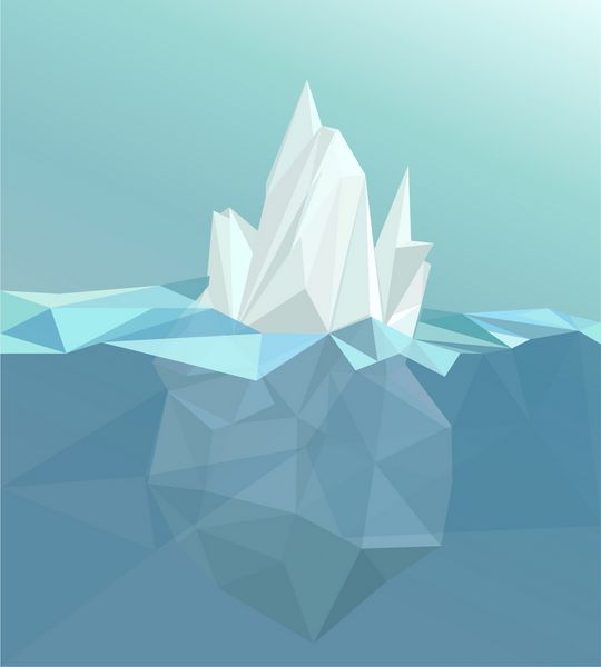 کوه یخ چند ضلعی چشم انداز یخچال دریای چند ضلعی رنگ آبی سفید