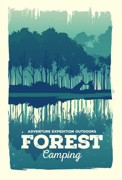 وکتور پوستر منظره جنگل