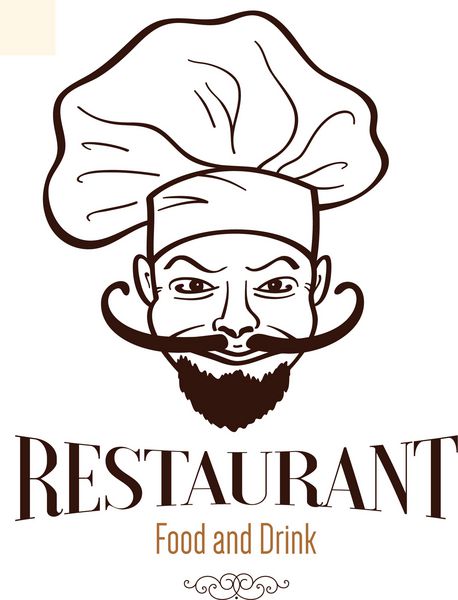 طراحی لوگو برای رستوران با سرآشپز بامزه