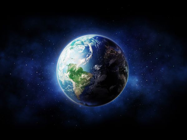 نمای سیاره زمین با وضوح بالا کره جهان از sp در میدان ستاره ای که زمین و ابرها را نشان می دهد عناصر این تصویر توسط ناسا مبله شده است