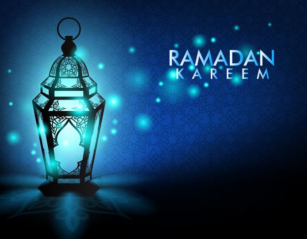 فانوس زیبای رمضان کریم یا فانوس با چراغ های شب در پس زمینه طرح اسلامی برای مناسبت ماه مبارک روزه داری وکتور قابل ویرایش