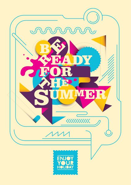 طراحی پوستر رنگارنگ تابستانی وکتور