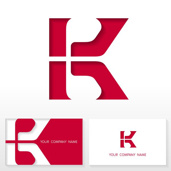 طراحی آیکون لوگو حرف k - علامت وکتور قالب های کارت ویزیت