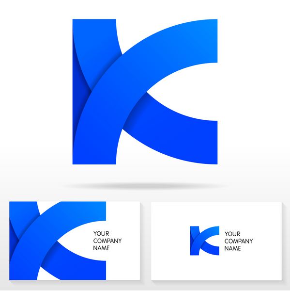 طراحی آیکون لوگو حرف k - علامت وکتور قالب های کارت ویزیت