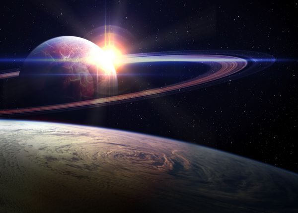 طلوع عالی خورشید در فضا عناصر این تصویر توسط ناسا ارائه شده است