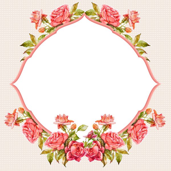 طرح کارت تبریک زیبا با گل رز گل رز قرمز تصویر آبرنگ