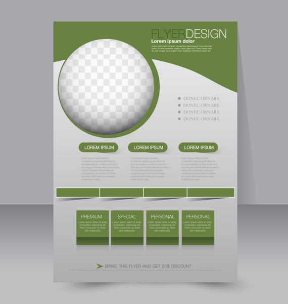 قالب برگه جزوه تجاری پوستر A4 قابل ویرایش برای طراحی آموزش ارائه وب سایت جلد مجله رنگ سبز