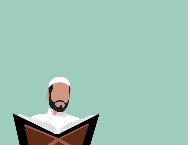 مسلمان خواندن قرآن - طرح تخت - تصویر برداری