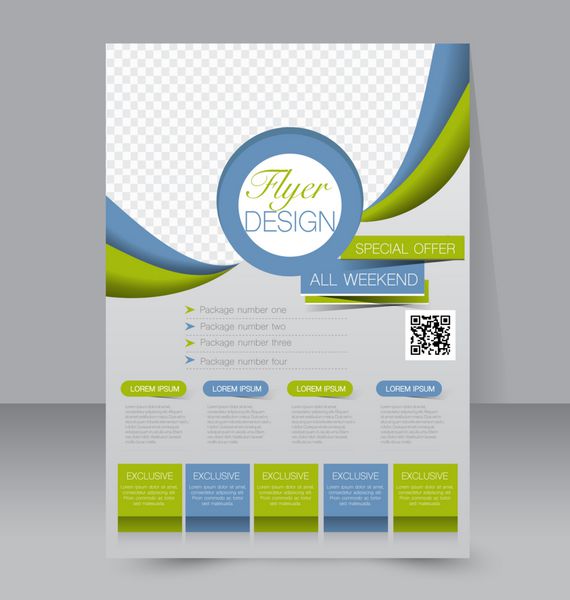 قالب برگه جزوه تجاری پوستر A4 قابل ویرایش برای طراحی آموزش ارائه وب سایت جلد مجله رنگ سبز و خاکستری