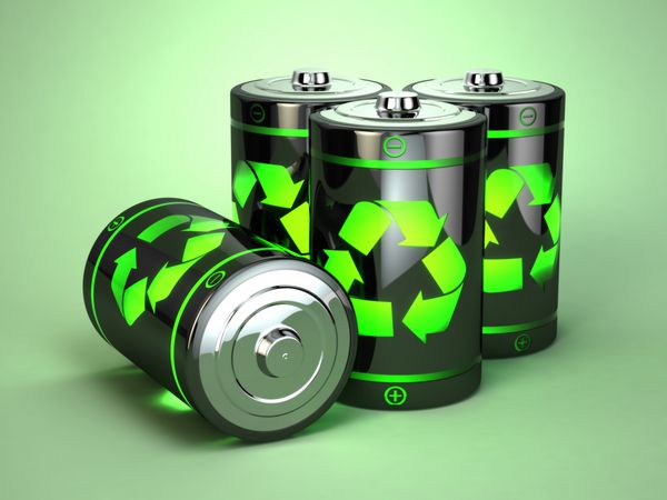 مفهوم بازیافت باتری سبز پس زمینه محیط زیست سه بعدی