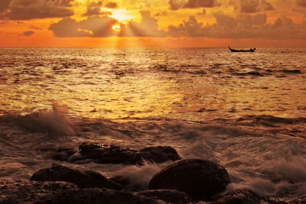 غروب خورشید گرمسیری ساحل کارون جزیره پوکت پادشاهی تایلند