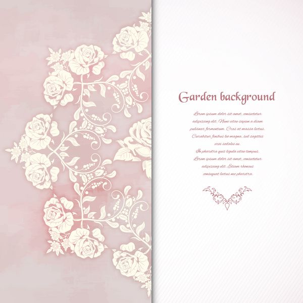 کارت وکتور الگوی گرد یک دسته گل رز باغ ویکتوریایی طراحی دستی روی پس زمینه آبرنگ لطفا برای متن شما
