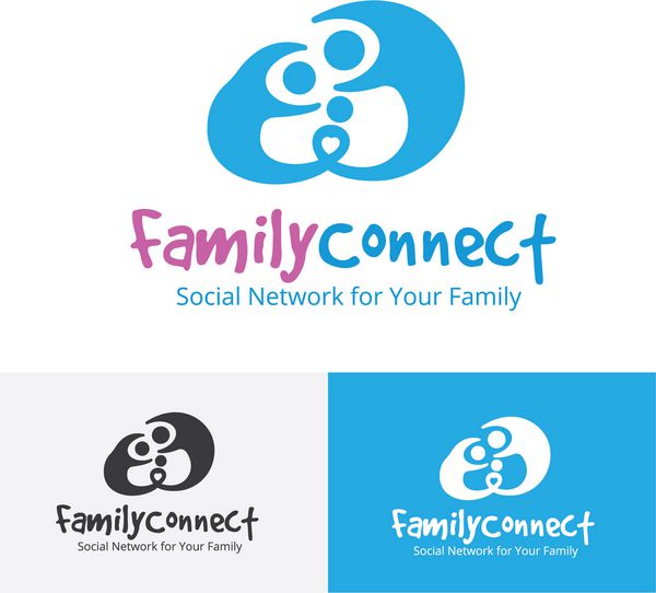اتصال خانواده آرم خانواده کودک مردم خیریه ارتباطات اجتماعی آرم انسانی