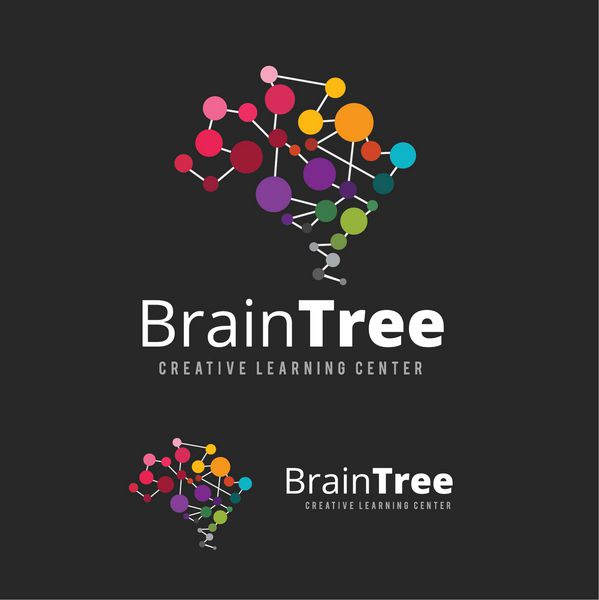 درخت مغز آرم مغز من خلاقانه آرم آموزشی آرم آموزشی مدرسه کودکان آرم وکتور هنر