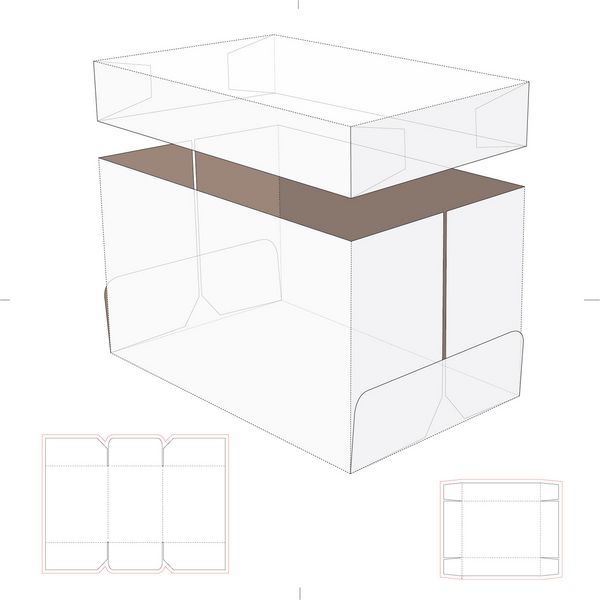 جعبه ذخیره سازی با درب و سینی و الگوی طرح