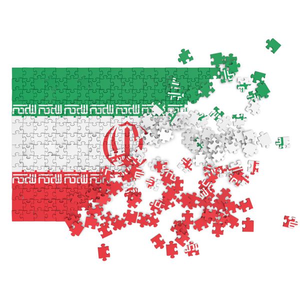 انتزاعی سه بعدی به صورت تصادفی پراکنده پرچم ایران