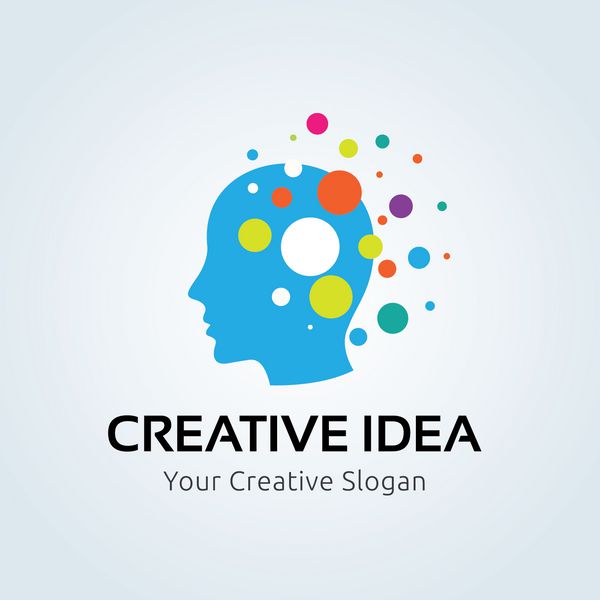 آرم ایده خلاق آرم مغز ایده آرم آموزشی یادگیری الگوی لوگوی برداری