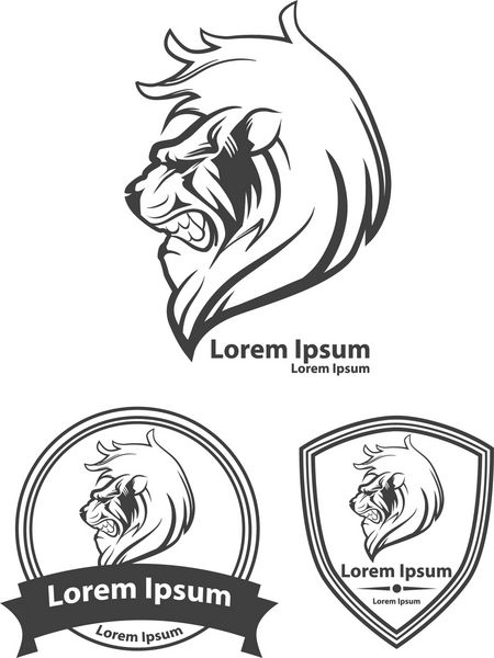 شیر برای لوگو نماد فوتبال آمریکایی تصاویر ساده نشان تیم ورزشی عناصر و برچسب های طراحی ایده امنیتی