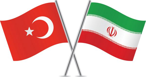 پرچم های ترکیه و ایران وکتور