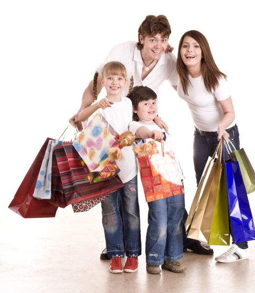 خرید خانواده و کودکان شاد جدا شده