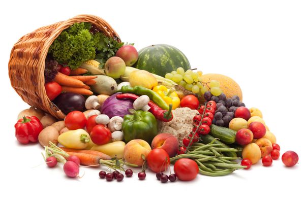سبزیجات تازه میوه ها و سایر مواد غذایی جدا شده
