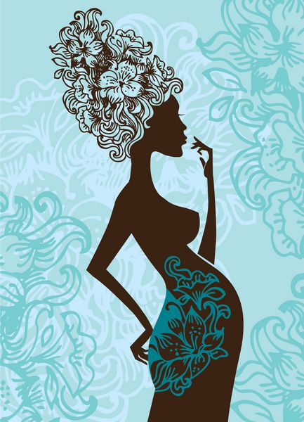 سیلوئت زن باردار در گل