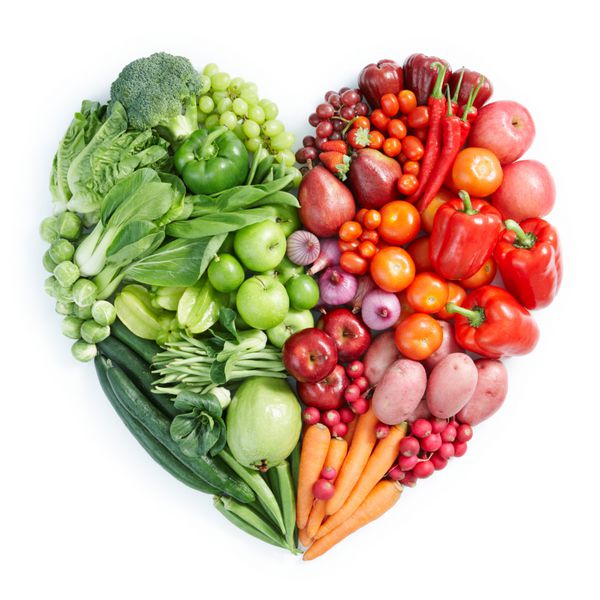 شکل قلب توسط سبزیجات و میوه های مختلف