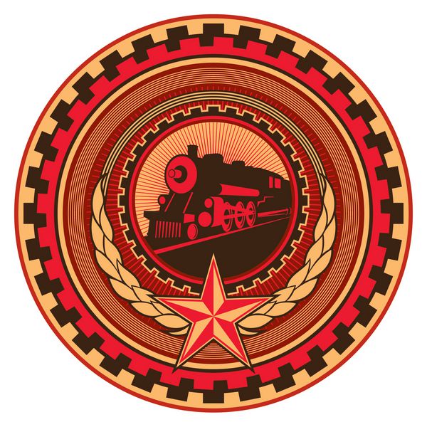 نماد رترو کمونیستی با تزئینات وکتور