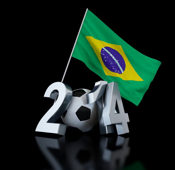 فوتبال برزیل 2014 در پس زمینه مشکی