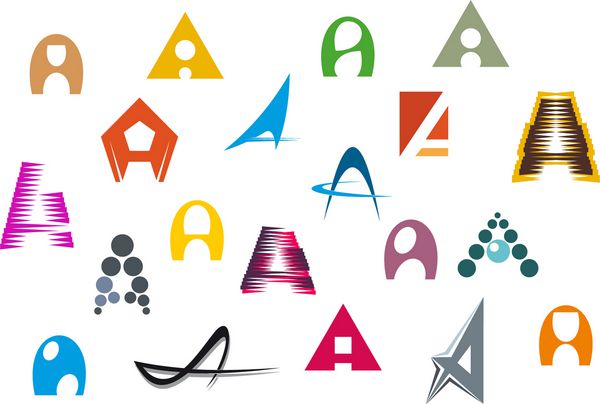 مجموعه ای از نمادهای الفبا و عناصر یک حرف - همچنین به عنوان نشان مانند یک آرم نسخه jpeg نیز در گالری موجود است