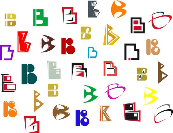 مجموعه ای از نمادهای الفبا و عناصر حرف b - همچنین به عنوان نماد چنین آرم نسخه jpeg نیز در گالری موجود است