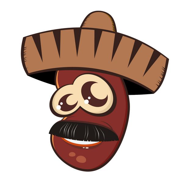 لوبیا کارتونی خنده دار مکزیکی