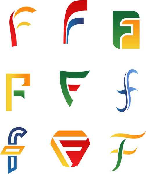مجموعه ای از نمادهای الفبا و نمادهای حرف f - برای نمادها نسخه شطرنجی شده نیز در گالری موجود است
