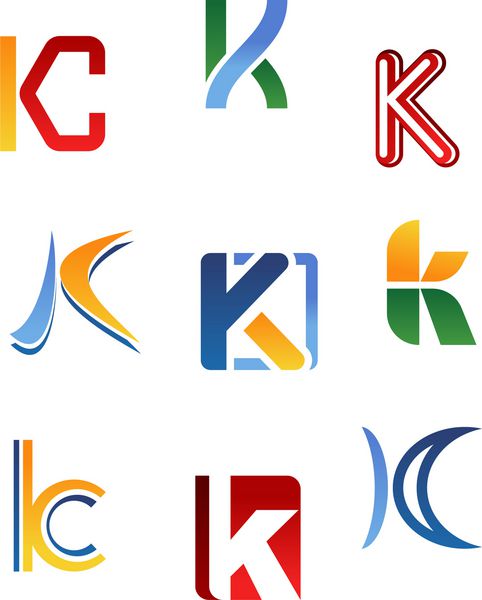 مجموعه ای از نمادهای الفبا و عناصر حرف k چنین آرم نسخه شطرنجی شده نیز در گالری موجود است