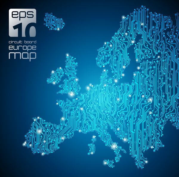 نقشه اروپا - پس زمینه برد مدار