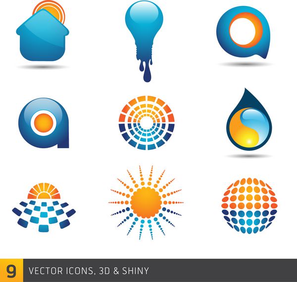 مجموعه ای از نمادهای وکتور خورشیدی جدا شده در پس زمینه سفید طراحی گرافیکی قابل ویرایش برای طراحی شما