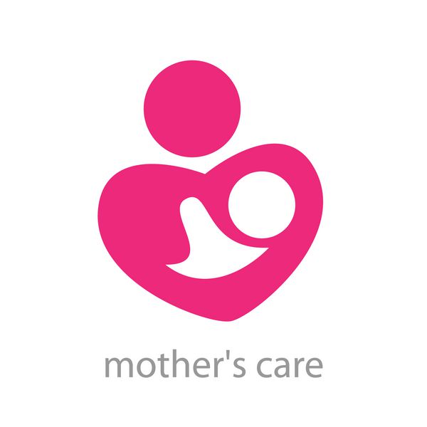 علامت - مراقبت از مادر نماد عشق والدین قالب وکتور