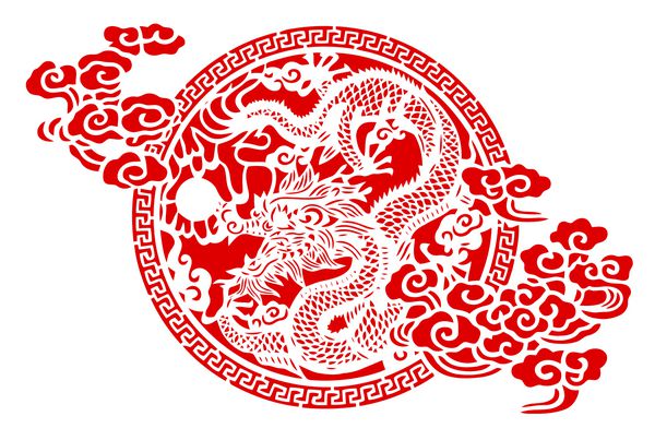برش کاغذ چینی اژدها برای سال نو چینی جشنواره بهار
