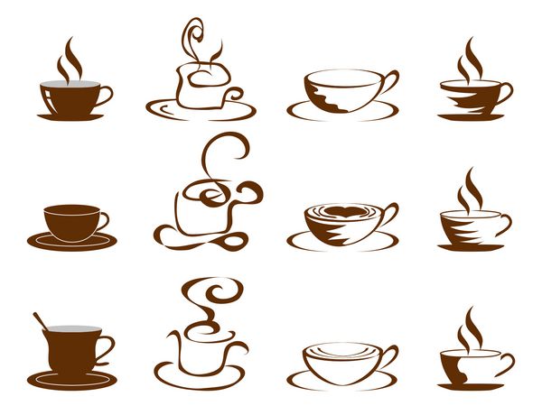 نماد فنجان های قهوه
