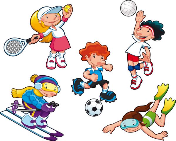 شخصیت های ورزشی وکتور کارتونی دختر و پسر جدا شده
