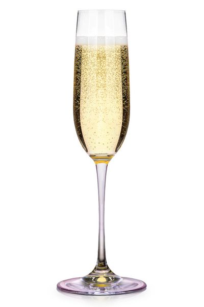 لیوان شامپاین جدا شده در پس زمینه سفید