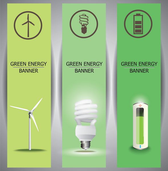 مجموعه ای از بنرهای عمودی مفهوم انرژی سبز