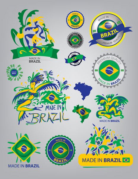 ساخته شده در برزیل مهر پرچم کارناوال هنر برداری