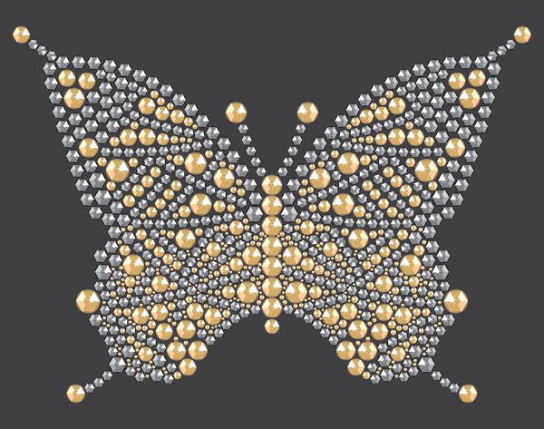 پروانه از سنگ های درخشان تصویر هنری بردار انتزاعی