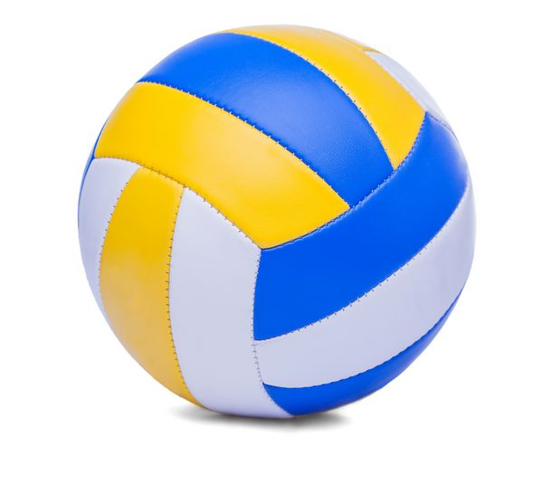 توپ والیبال آبی تیره زرد در پس زمینه سفید