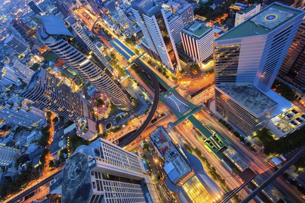 چکیده منظره شهری در نمای بالای بانکوک