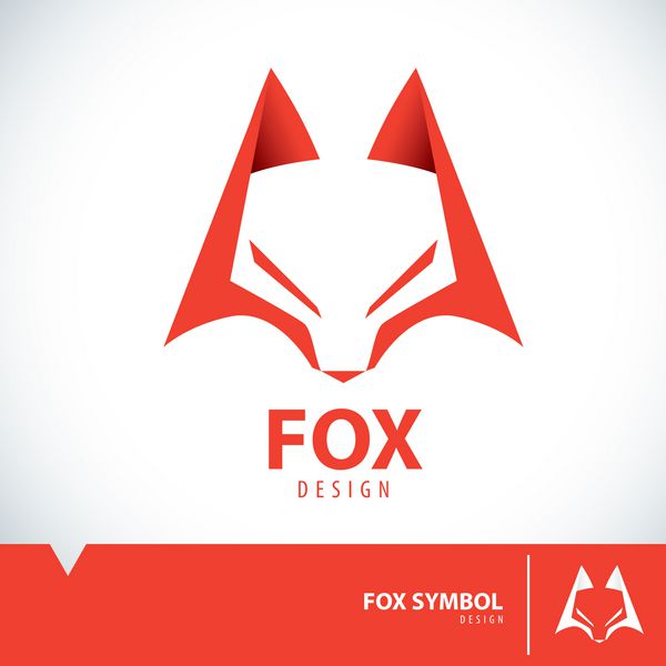 طراحی نماد روباه هندسی نارنجی تصاویر وکتور طراحی قالب لوگو