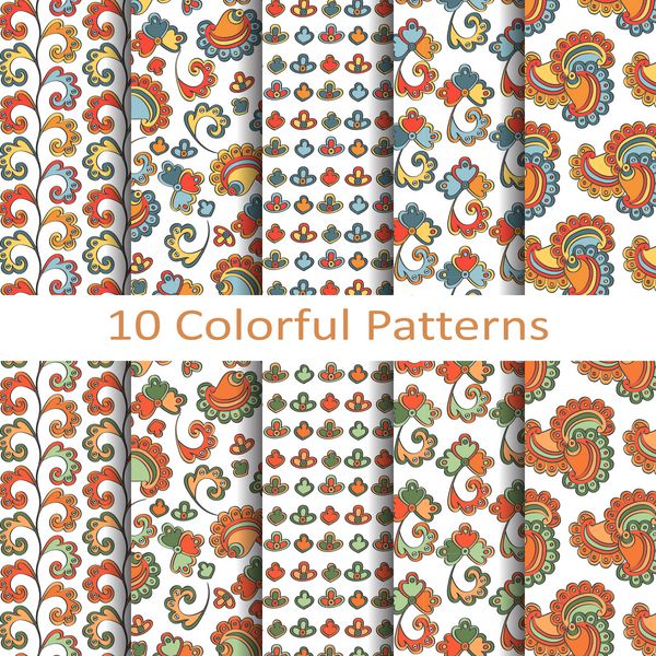 مجموعه ای از ده الگوی رنگارنگ